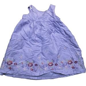 Vintage Old‎ Navy Toddler Dress 2T Lavender Floral Embroidered Summer Easter